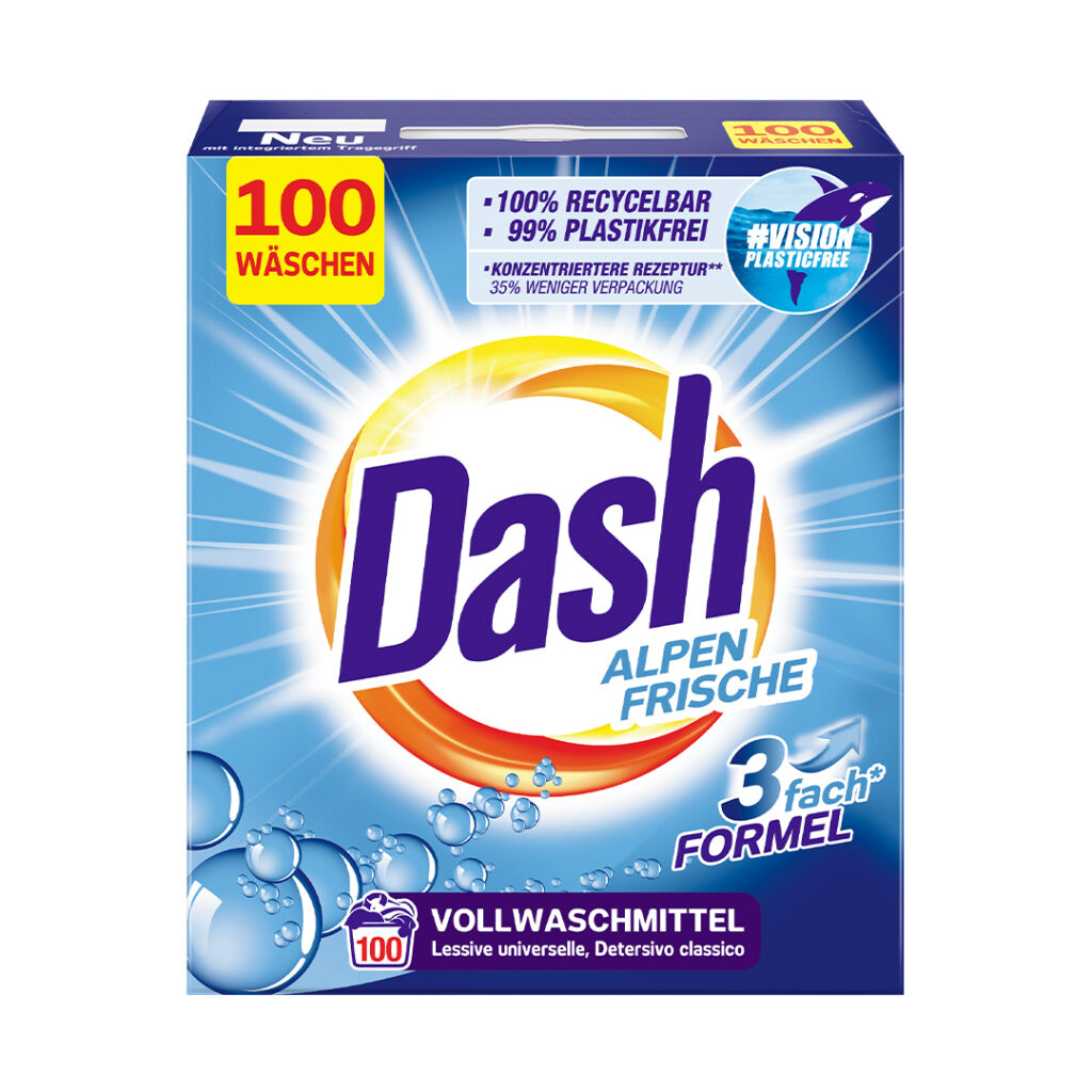 Dash lessive en poudre 6kg/100 lavages pour couleurs - Medident Health  Care & more